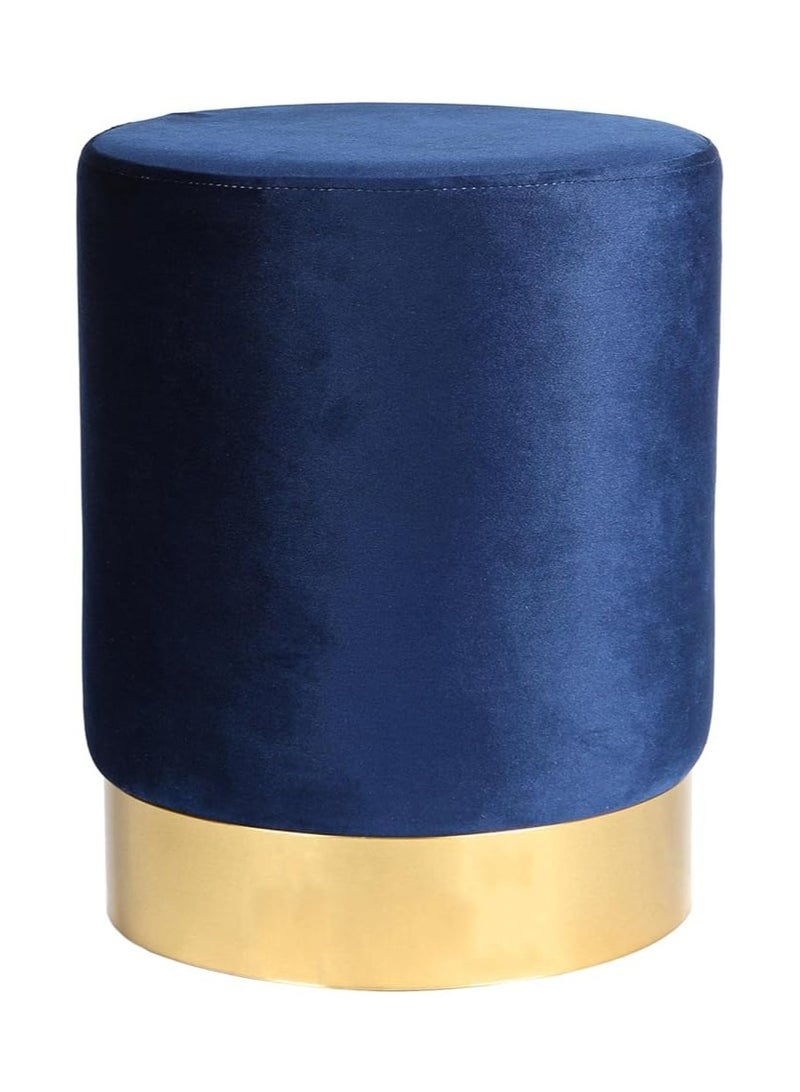 MAPLE HOME DECORATION Maple Home Modern Round Ottoman Accent multifunctional Gold Plating Base Velvet Upholstered Footrest Mushroom Stool Soft Padded Seat Vanity Chairs Make-up Living Room Bedroom Patio Furniture  - Image 1