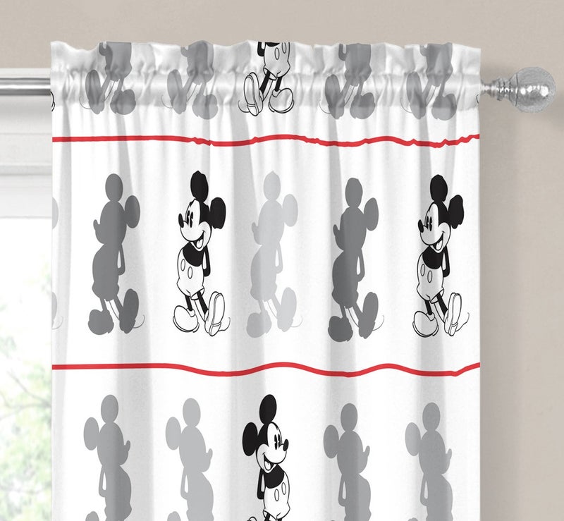 Disney Mickey Mouse Jersey White 4 Piece 63" Curtain/Drapes Set (2 Panels, 2 Tiebacks) - Image 3