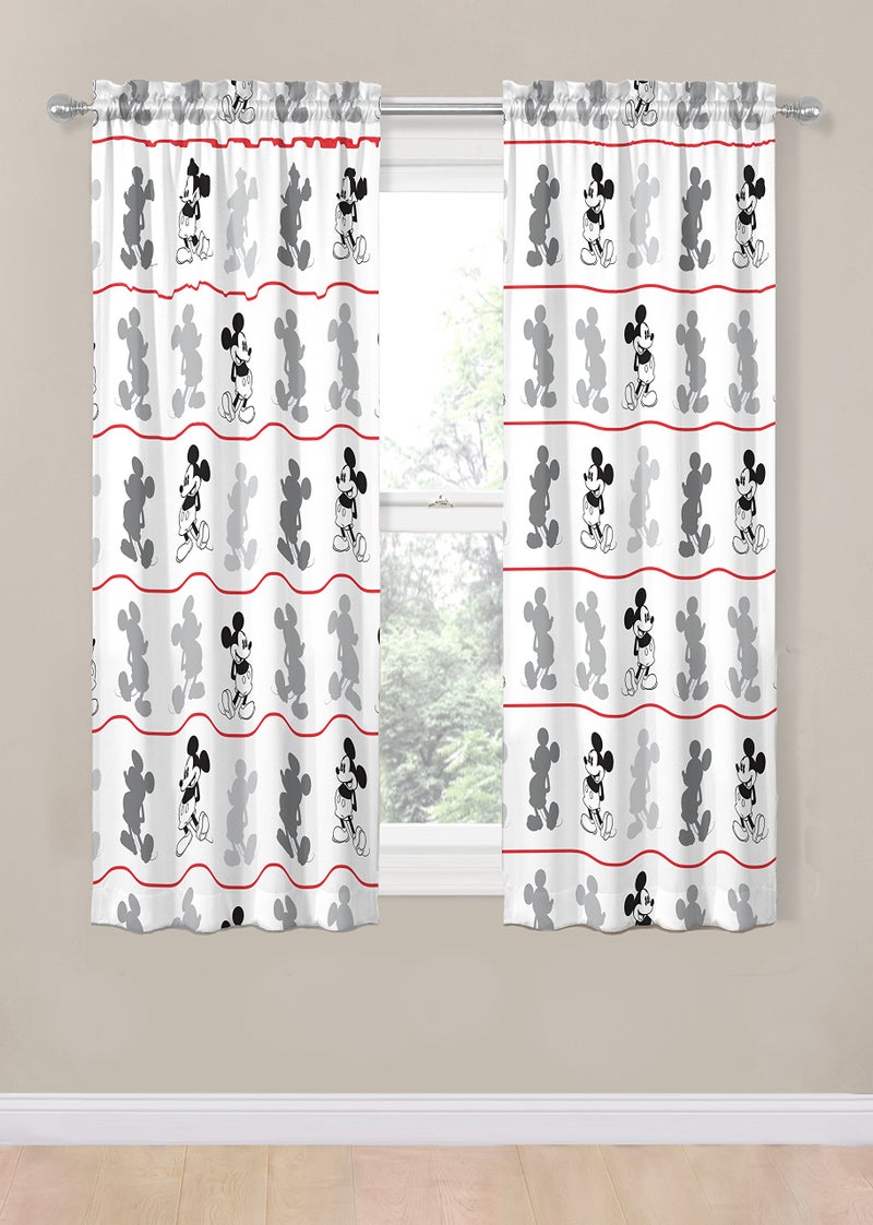Disney Mickey Mouse Jersey White 4 Piece 63" Curtain/Drapes Set (2 Panels, 2 Tiebacks) - Image 4