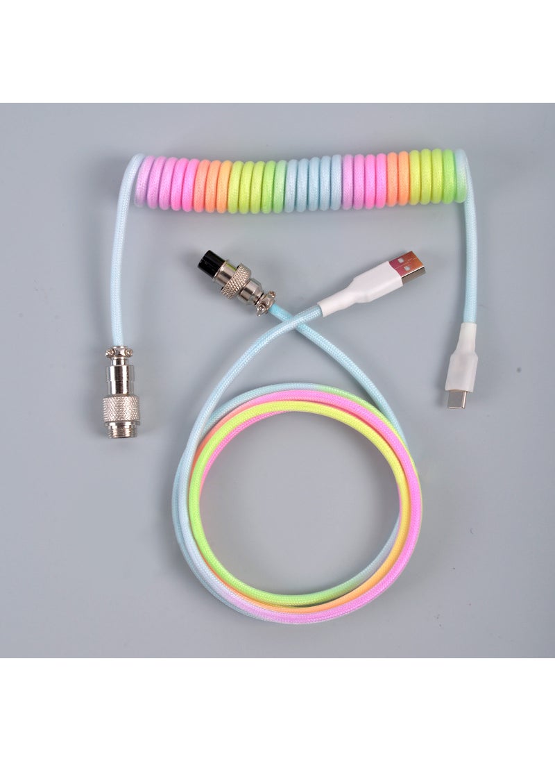 Generic Detachable Gaming Mechanical Keyboard Spring Cable Colorful Color 