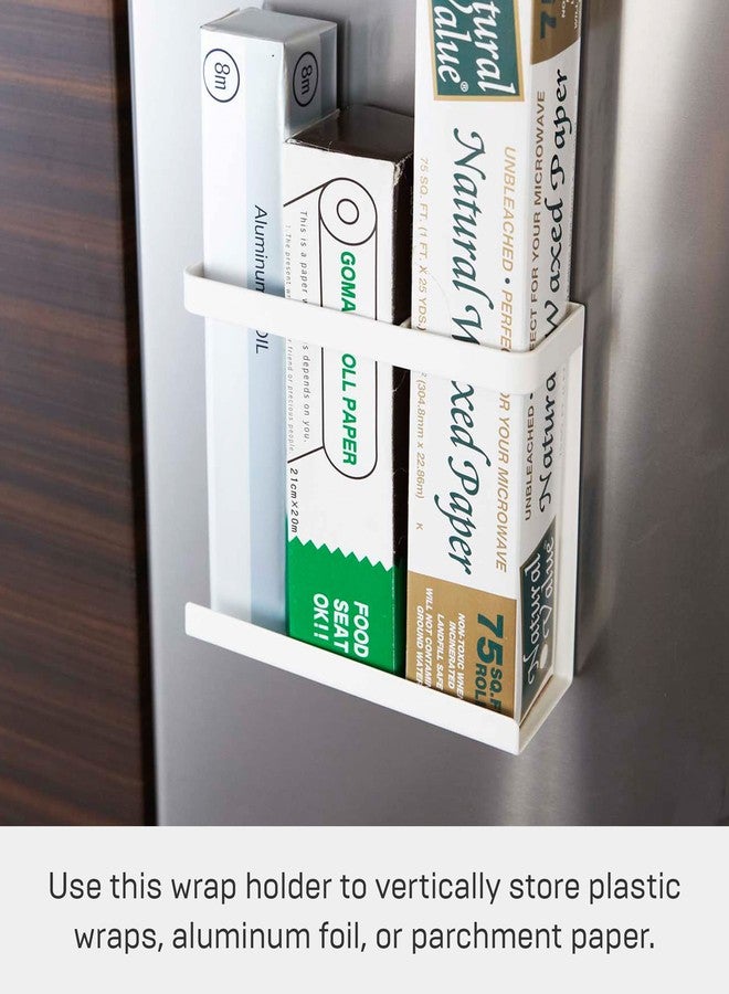 YAMAZAKI Home Plate Magnet Wrap Or Aluminim Foil Holder - Kitchen Storage, Magnetic Organizer - Steel - Image 2