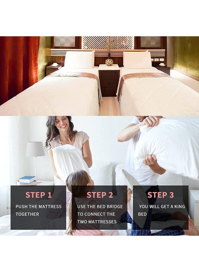 Premium Bed Bridge Twin to King Converter Kit, Split King Gap Filler for Adjustable Bed, Bed Bridge for Split King Adjustable - Twin Bed Connector to Make a King (Color : WHITE) - Image 4