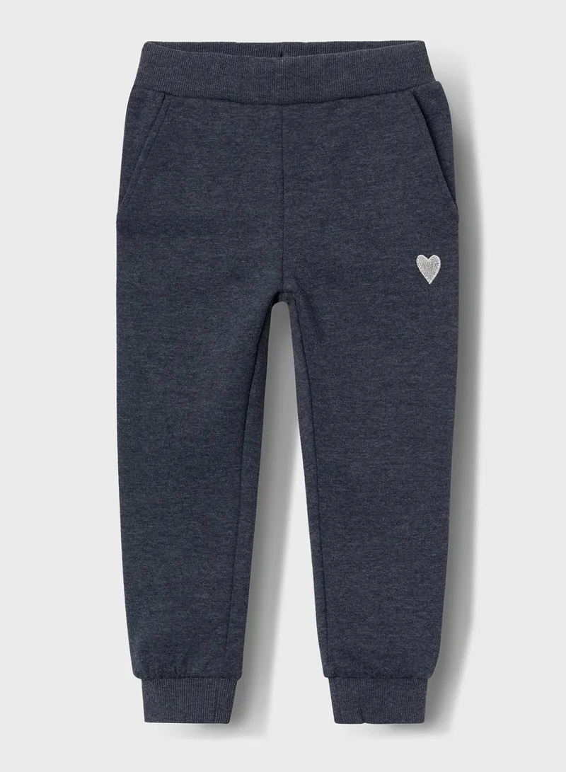 NAME IT Kids Heart Logo Top & Sweatpants Set