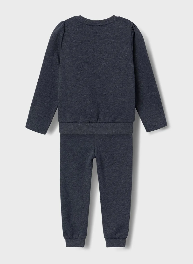 NAME IT Kids Heart Logo Top & Sweatpants Set