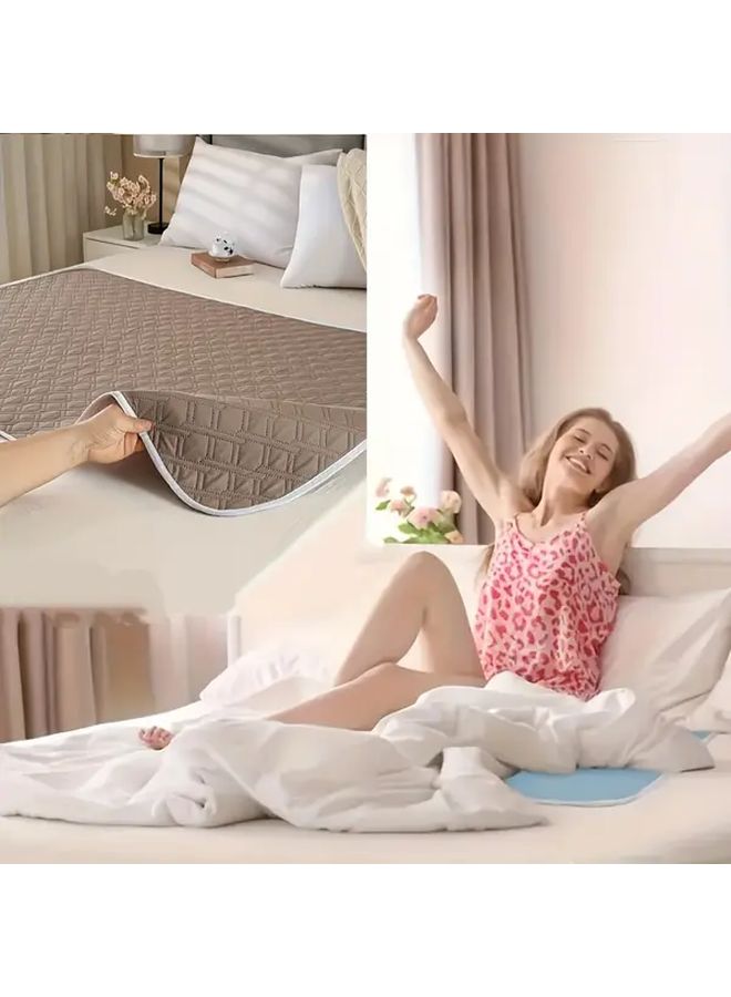 Blue 19.69x27.56 Inch Washable Reusable Protective Pad Leak Proof Quick Dry Breathable - Image 1