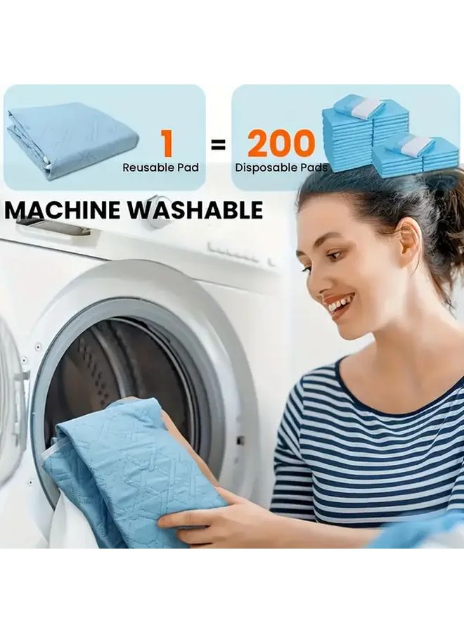 Blue 19.69x27.56 Inch Washable Reusable Protective Pad Leak Proof Quick Dry Breathable - Image 5