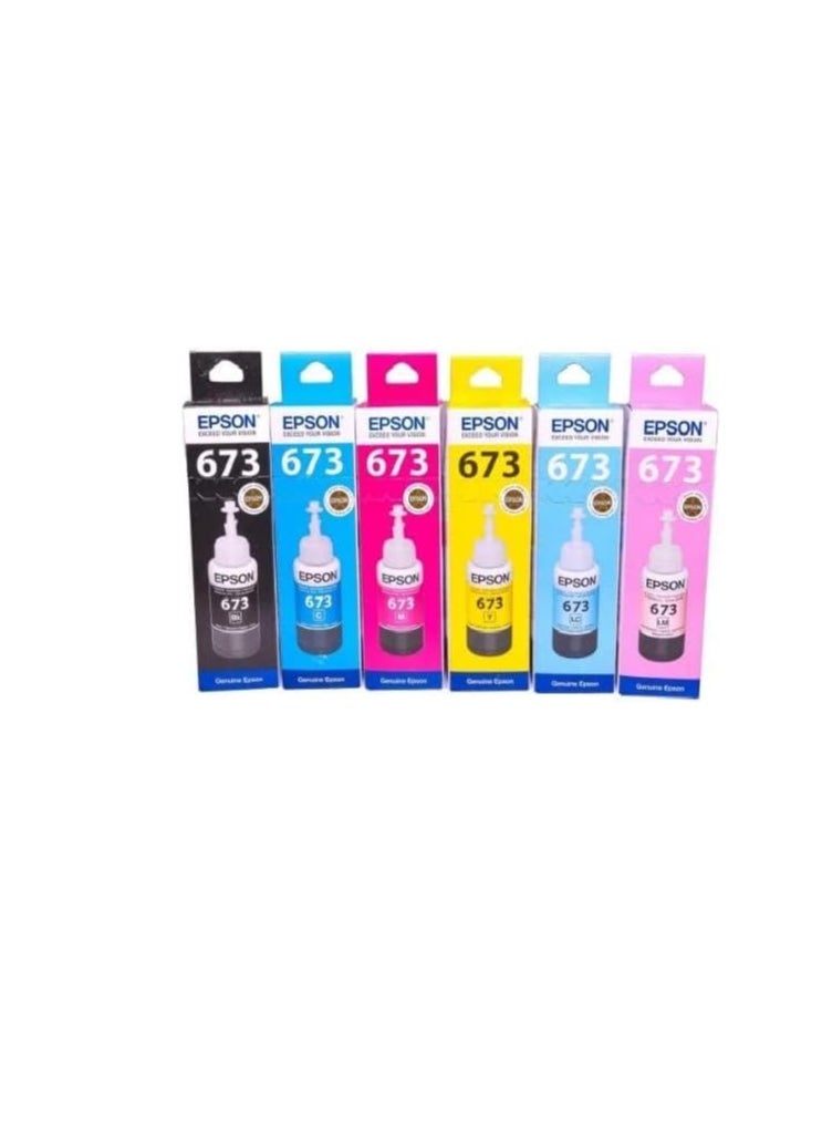 Generic 6-Piece 673 Refilling Ink Bottle For Printer 70ml Multicolour  - Image 2