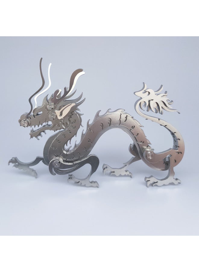 Steel Magic 3D Metal Puzzle Blue Dragon Scorpion King Zodiac Zhuque Dream DIY Toy Exclusive-Color:Zodiac DIY + Dust Cover - Image 5