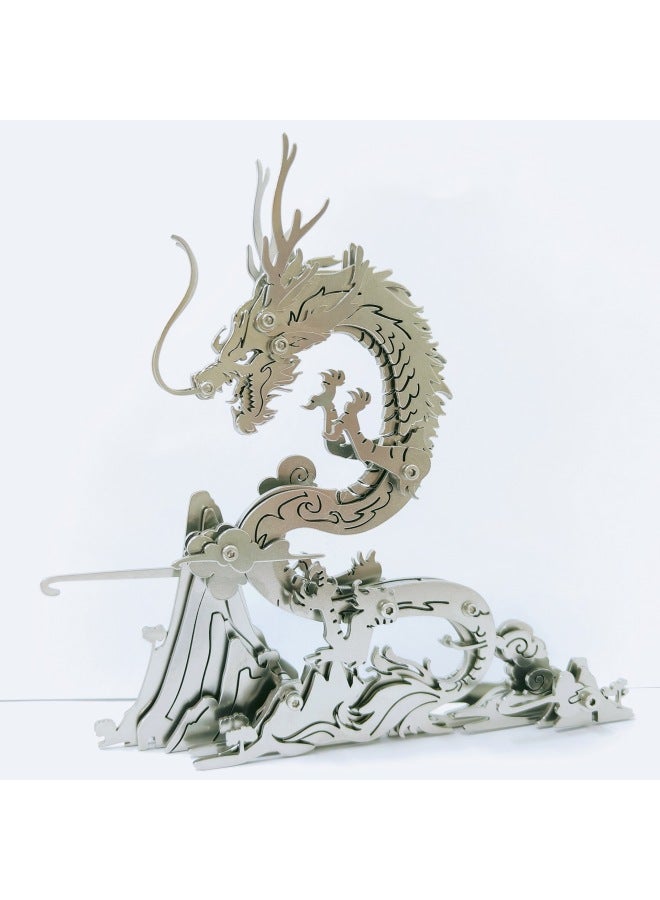 Steel Magic 3D Metal Puzzle Blue Dragon Scorpion King Zodiac Zhuque Dream DIY Toy Exclusive-Color:Zodiac DIY + Dust Cover - Image 3