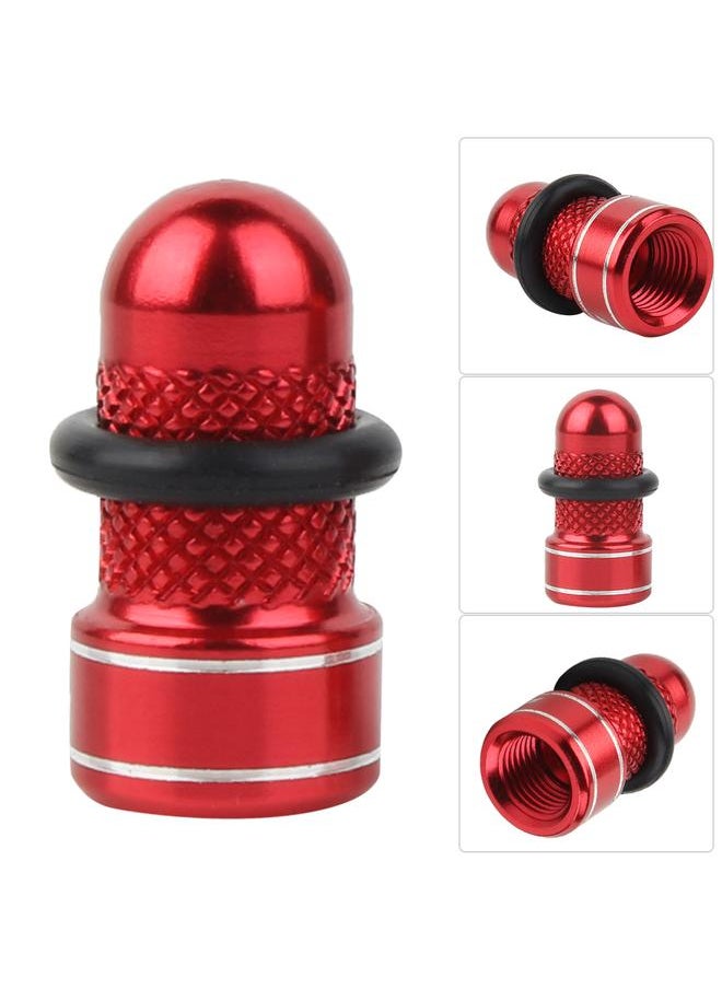 Thoraya 1Pair Aluminum Alloy Anodized Bike Tire Rim Wheel Air Valve Anti dust Cover Caps (Red)  - Image 5