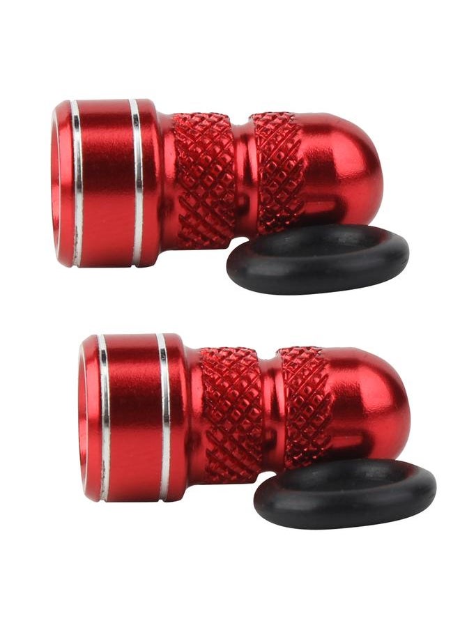 Thoraya 1Pair Aluminum Alloy Anodized Bike Tire Rim Wheel Air Valve Anti dust Cover Caps (Red)  - Image 2