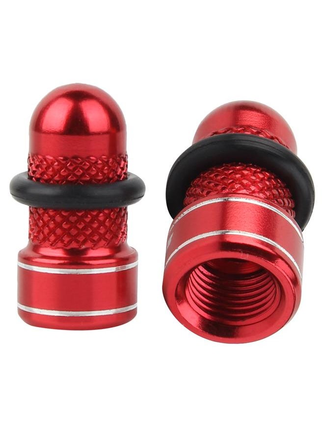 Thoraya 1Pair Aluminum Alloy Anodized Bike Tire Rim Wheel Air Valve Anti dust Cover Caps (Red)  - Image 4