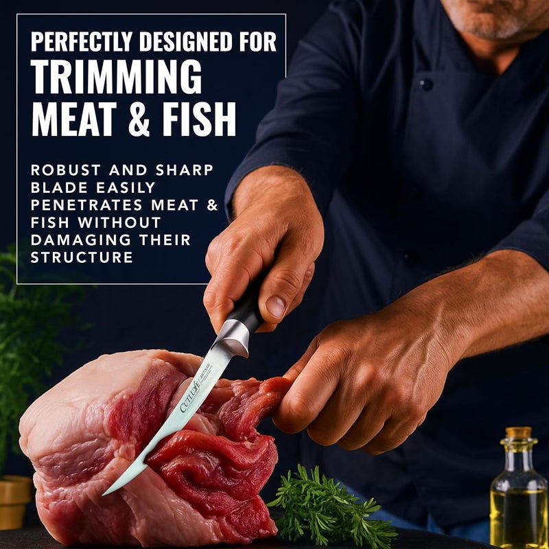 Cutluxe Boning Knife – 6" Razor Sharp Fillet Knife – High Carbon German Steel – Full Tang Ergonomic Handle Design – Artisan Series - Image 5