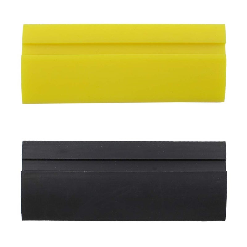 BokWin 4Pcs Soft Rubber Squeegee Blade for Car Vinyl Wrapping, Window Tint Film Installation, Car Decal Tool, Home Glass/Mirror/Window Cleaning as Water Blade Black and Yellow - Image 2