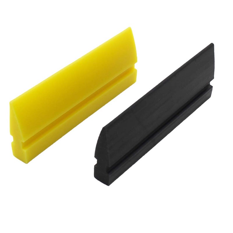 BokWin 4Pcs Soft Rubber Squeegee Blade for Car Vinyl Wrapping, Window Tint Film Installation, Car Decal Tool, Home Glass/Mirror/Window Cleaning as Water Blade Black and Yellow - Image 4