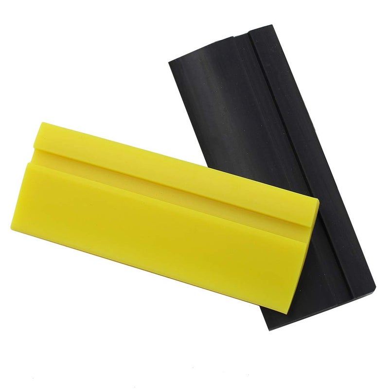 BokWin 4Pcs Soft Rubber Squeegee Blade for Car Vinyl Wrapping, Window Tint Film Installation, Car Decal Tool, Home Glass/Mirror/Window Cleaning as Water Blade Black and Yellow - Image 5