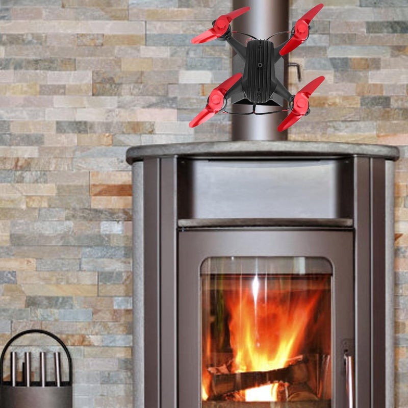 Hilitand Wood Stove Fan Heat Powered Aluminum Alloy Drone Shaped Wall Mount Thermal Fan for Pellet Gas Stove Fireplace - Image 4