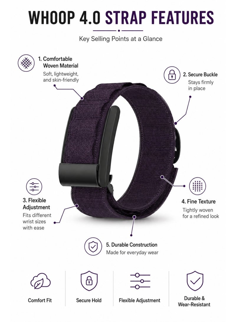 TraMx Alpine Nylon Strap for WHOOP 4.0 – Breathable, Lightweight, Adjustable Replacement Band for Sports, Fitness & Daily Wear ﻿ - Image 4