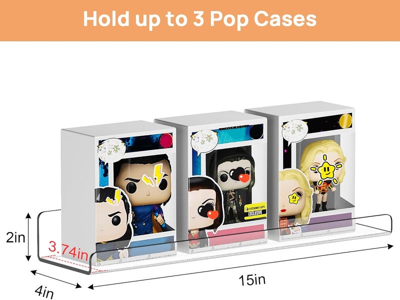 upsimples 10 Pack Acrylic Shelves Wall Organizer and Storage, 15" Display Shelf for Figure, Toy Cars, Perfume, Kids Bookshelf for Bedroom, Nursery, Craft Room, Clear - Image 3