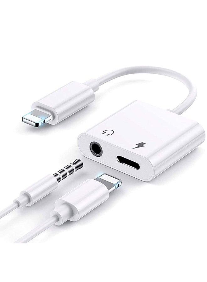 محول سماعة رأس وشاحن Lightning إلى منفذ Lightning مقاس 3.5 ملم - Image 1