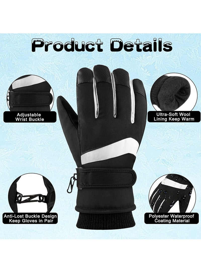 Zikra Snow Ski Gloves Waterproof, Ski Gloves Women -30¬∞F Waterproof Winter Gloves Touchscreen Snow Gloves Women Men Warm Windproof Snowboard Gloves for Cold Weather (L) - Image 3