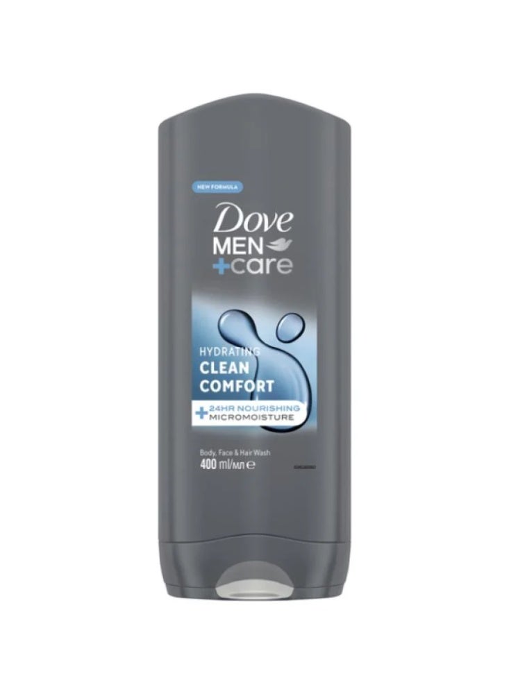 كلين كومفورت غسول للرجال مرطب للجسم والوجه والشعر من دوف - 400 مل