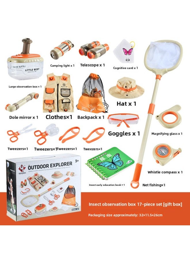 Outdoor Exploration Magnifying Glass Children's Insect Collection Box Butterfly Catching Tool Scientific Experiment Insect Observation Box-Specifications:Insect Observation Box Luxury Set [color Box Packaging] Special For E-commerce  - Image 1