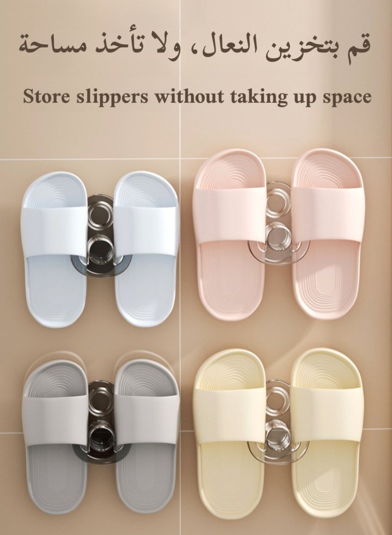 Generic 4 Pieces Hook Holder Plastic Special for Hanging Slippers or Flip Flops, Wall Slipper Hook, Bathroom Slippers Rack, Slipper Shoe Rack, Bathroom Accessories  - Image 2