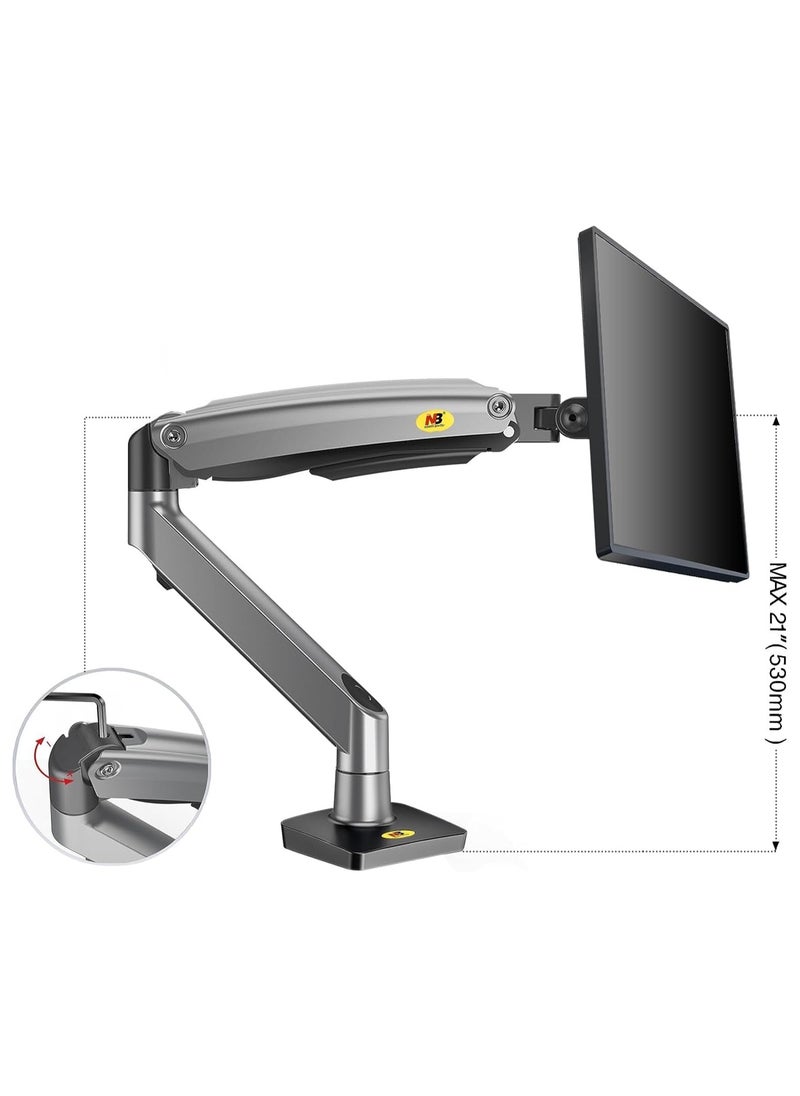 NB NORTH BAYOU - North Bayou Gas Strut Monitor Mount Model G70 for 22"-35" Monitors 2-12kg Gunmetal Grey - Image 1