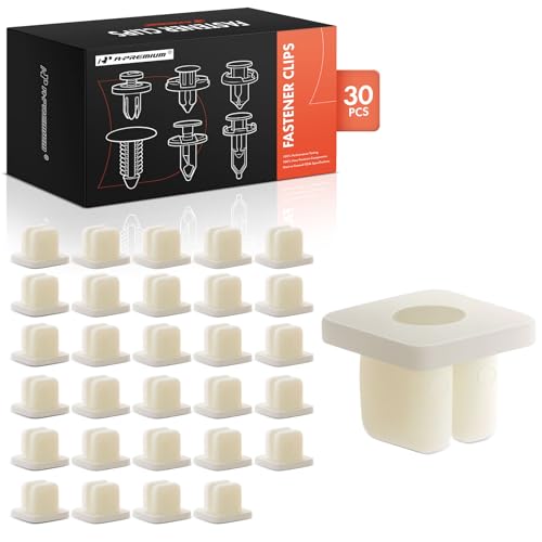 A-Premium أ-بريميوم 30 قطعة من مشابك الجلخ النايلون متوافقة مع تويوتا كورولا، تاكوما، توندر، 4رانر، لاند كروزر، كريسيدا ونيسان ماكسيما ومازدا 6، CX-9 وإنفينيتي FX35 - لفتحة 8.5 مم × 8.5 مم - Image 1