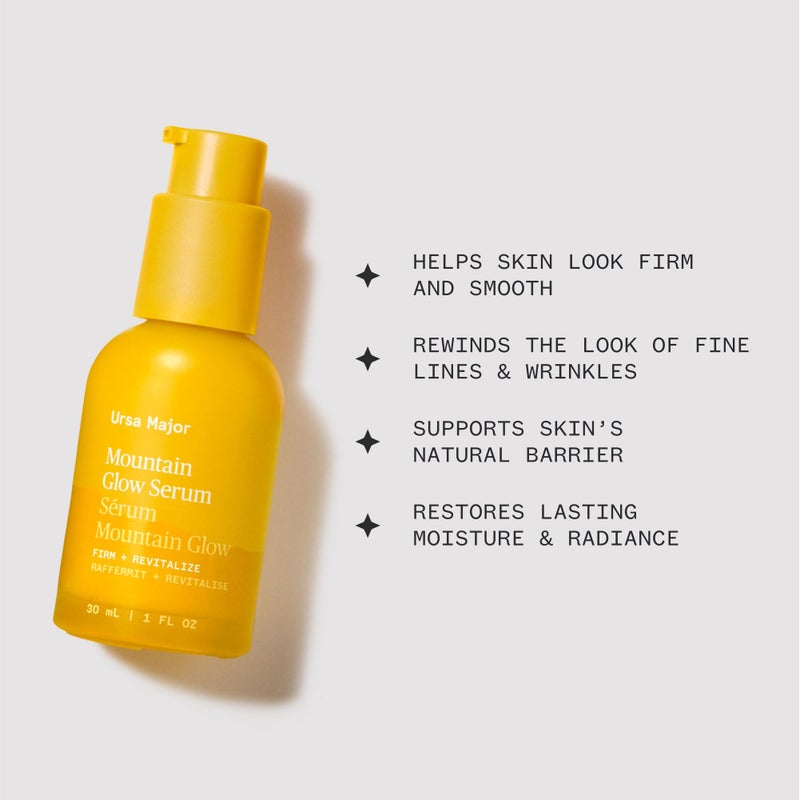 Ursa Major Mountain Glow Natural Face Serum | Vegan Daily Facial Moisturizer | Combat Wrinkles & Sagging Skin | Boost Radiance and Skin Glow | Cruelty-Free & Non-Toxic | For Men & Women | 1.0 ounce - Image 3