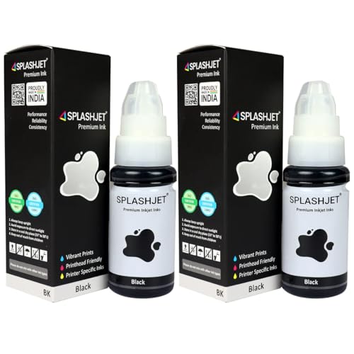Splashjet 790 Compatible Pigment Refill Ink for Canon Pixma G2010, G2000, G1010, G1000, G6070, G5070, GM2070, G3010, G3000 Printer - (70gm x 2 Black) Pigment Bottle - 501804 - Image 1