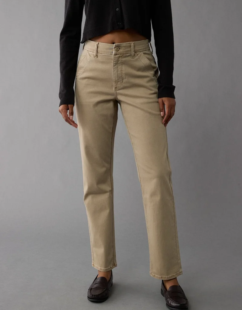 American Eagle AE Stretch Super High-Waisted Straight Trouser