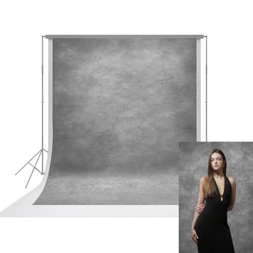 UrcTepics 8x12ft Light Grey Abstract Textured Professional Photography Backdrop for Studio Portraits Headshots Filming Booth - Image 1