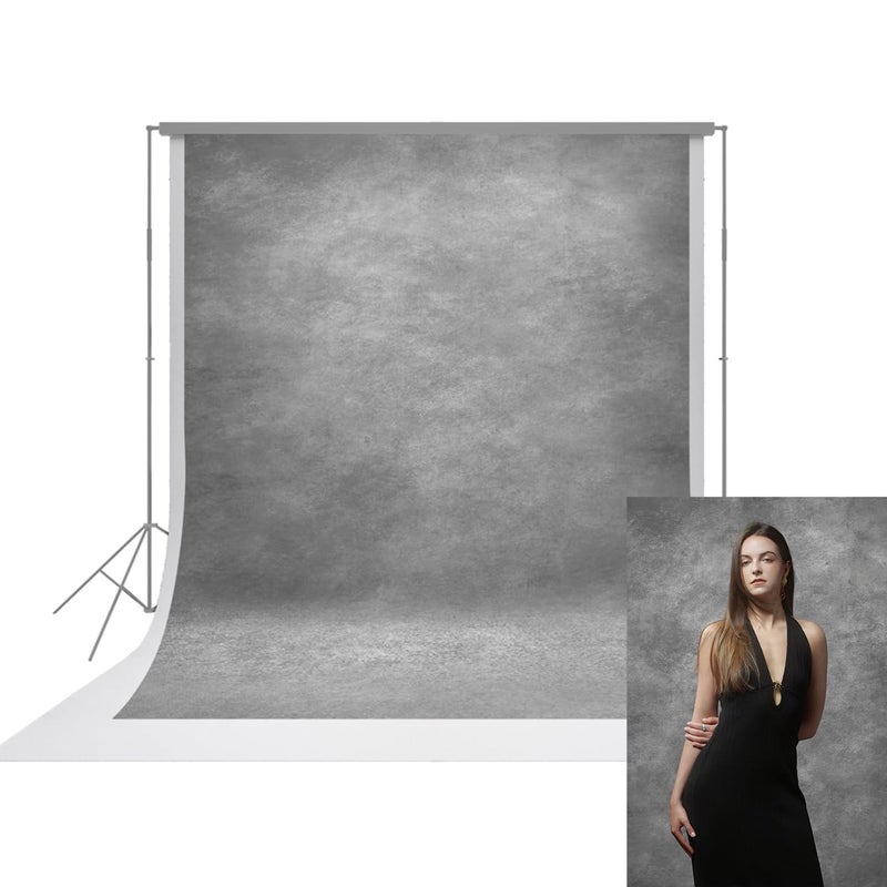 UrcTepics 8x12ft Light Grey Abstract Textured Professional Photography Backdrop for Studio Portraits Headshots Filming Booth - Image 2