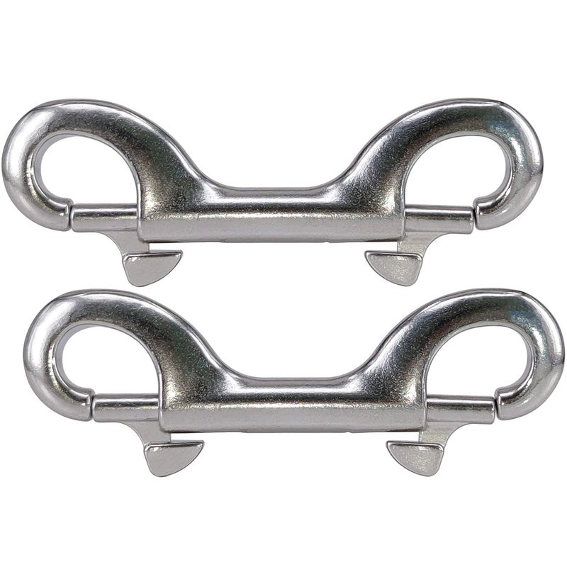 Yeebline Double Ended Bolt Snap Hook 2-Pack 3-1/2 In 316 Stainless Steel Marine Grade Double End Trigger Snaps Metal Clips For Diving Dog Leash Key Chain Horse Tack Pet Feed Buckets - Image 2