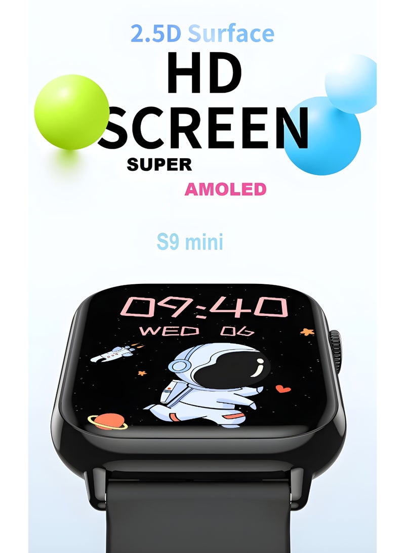 S9 ساعة S9 Mini الذكية بشاشة Super AMOLED، مكالمات بلوتوث، تتبع اللياقة والنوم، إشعارات التطبيقات – متوافقة مع أندرويد وiOS - Image 2