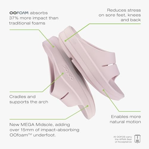 OOFOS OOmega OOahh Recovery Sandal, Stardust - Women’s Size 9 - Image 4