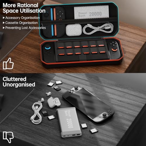 Hosanwell Switch2 13 in 1 Accessories Set for 2025 Nintendo Switch2 Model,Switch2 Hard Carrying Case with Switch2 Protective Case,8 Thumb Grip,2 Screen Protector,1 Stand - Image 3