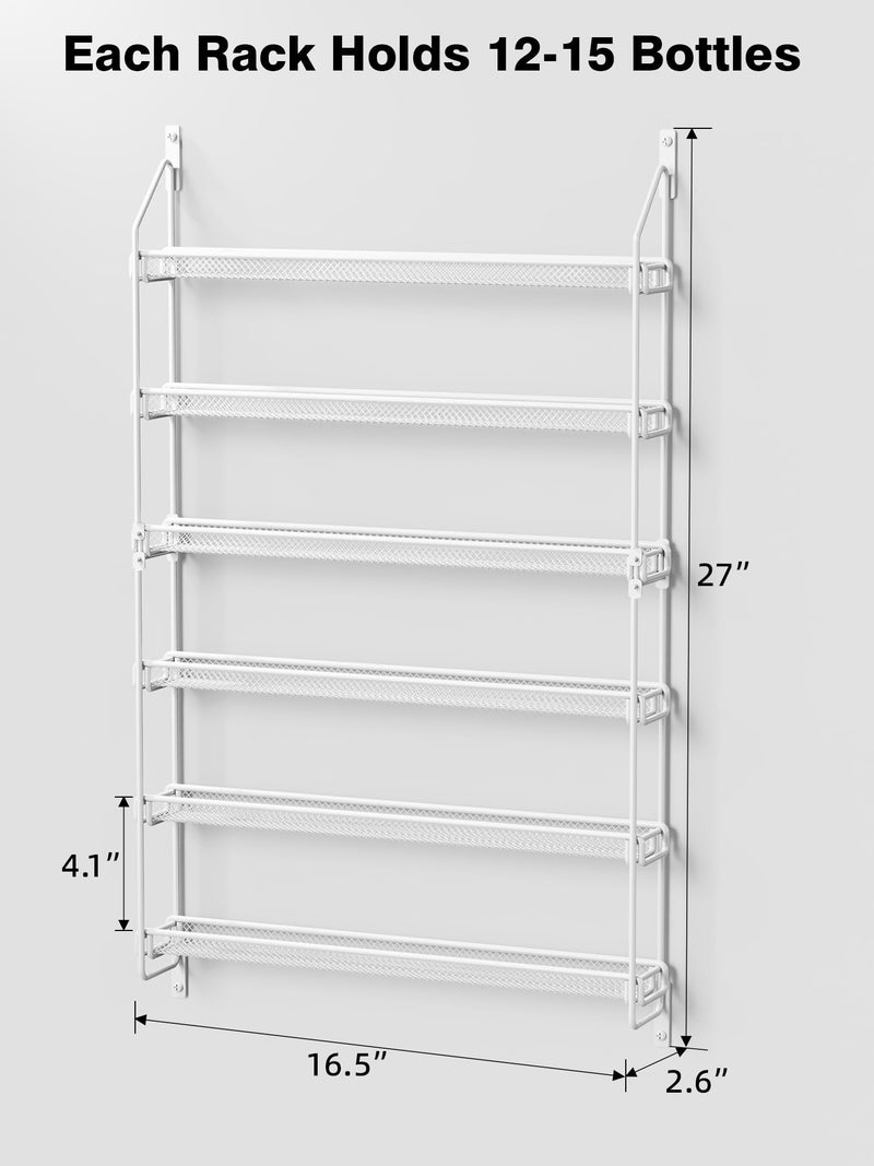 GIGIFTREE Nail Polish Organizer Wall Mounted, 6 Tier Metal Storage Rack Holds 90 Bottles, Multifunctional Organizer for Essential Oils Paint Perfume, White - Image 2
