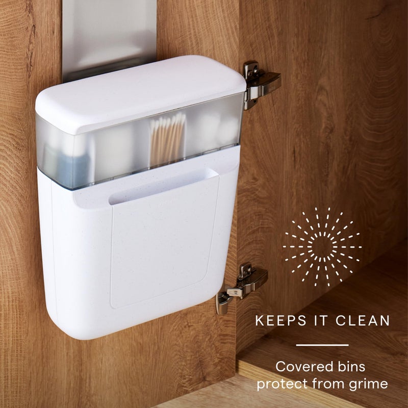 YouCopia DoorStash Toiletry Organizer, Hanging Bathroom Cabinet Door Organizer with 3 Adjustable Compartments and Covered Lid for Accessory Organization - Image 2