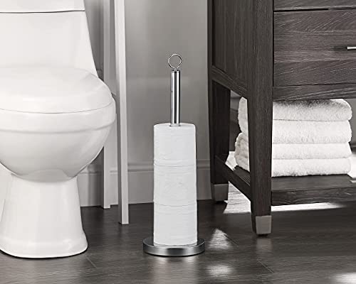 SunnyPoint Elite Heavy Weighted Sturdy Spare Toilet Paper Roll Holder Storage Stand - Image 3