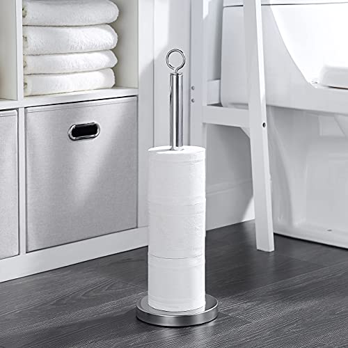 SunnyPoint Elite Heavy Weighted Sturdy Spare Toilet Paper Roll Holder Storage Stand - Image 2