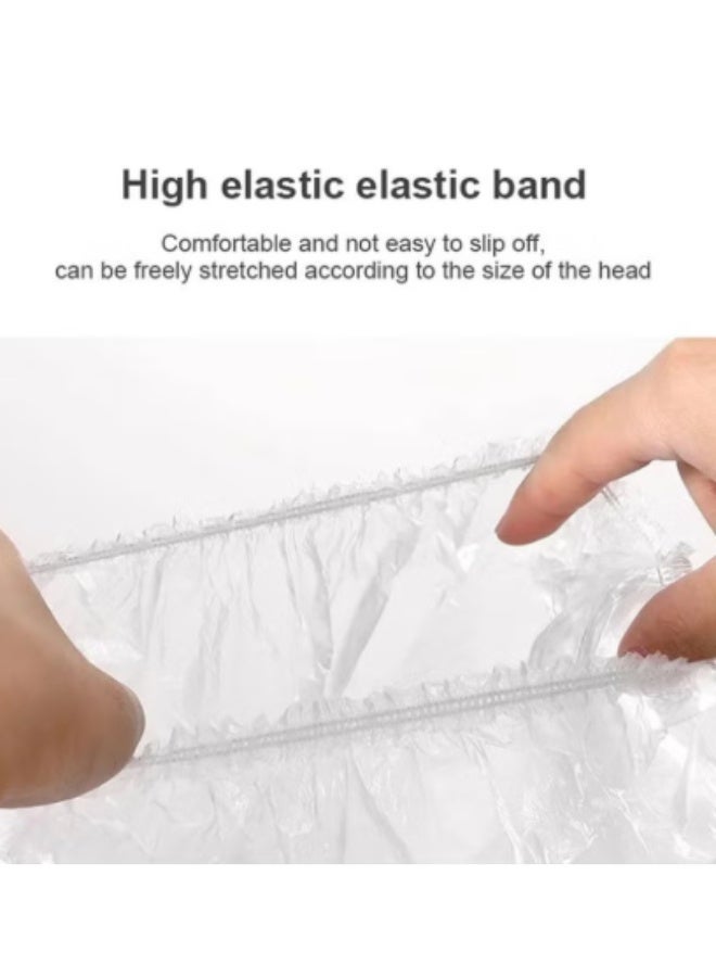 100 غطاء استحمام للاستخدام مرة واحدة، سميكة، مقاومة للماء، أغطية شعر كبيرة الحجم ومرنة عالية الكثافة، للجنسين، مناسبة لمختلف المناسبات. - Image 5