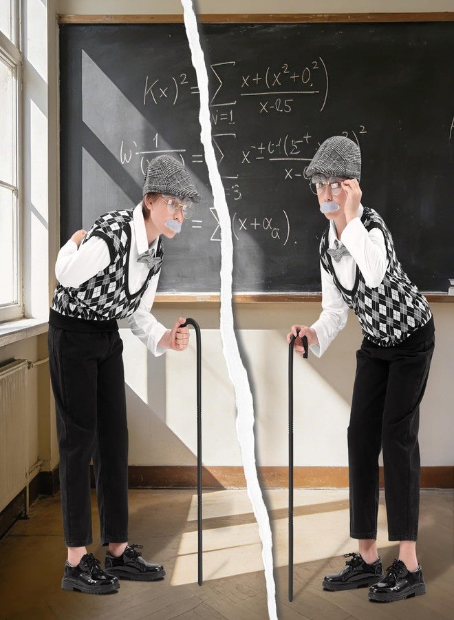VICAMB Old Man Costume for Kids 100 Days of School Costume for Boys Old Person Costume Grandpa Outfit with Hat & Accessories - Image 3