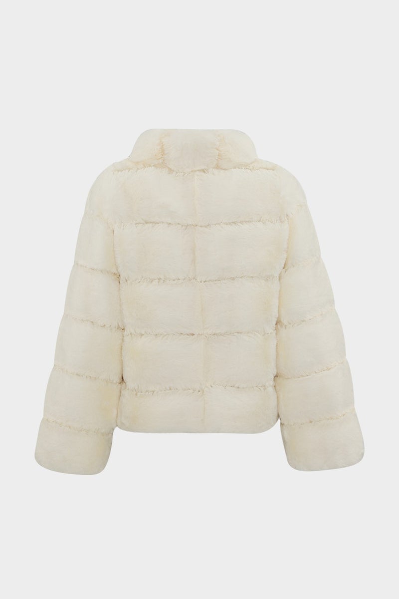 Açelya Okcu Azalea Okcu Premium Stand Collar Women's Rex Faux Fur Jacket  - Image 2