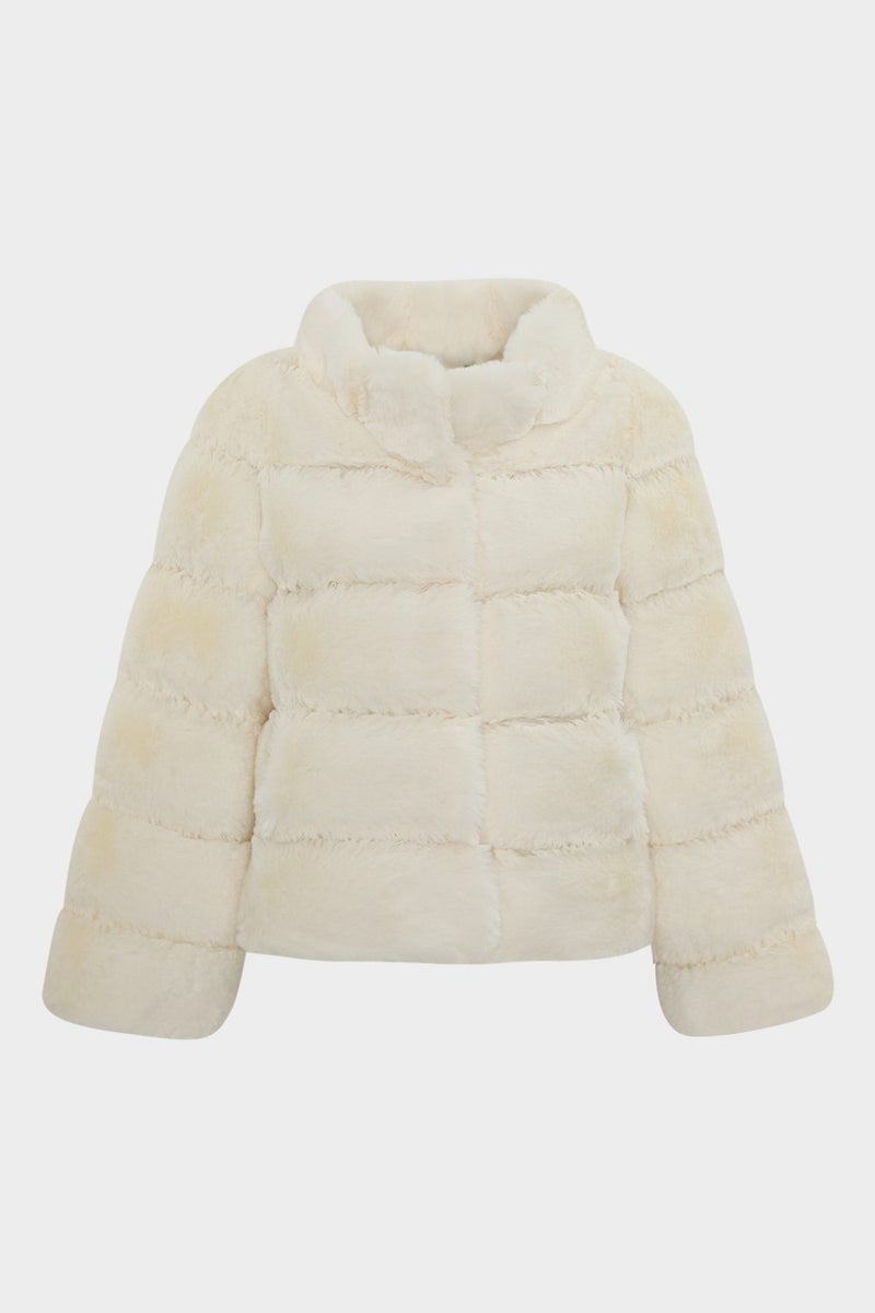 Açelya Okcu Azalea Okcu Premium Stand Collar Women's Rex Faux Fur Jacket  - Image 1