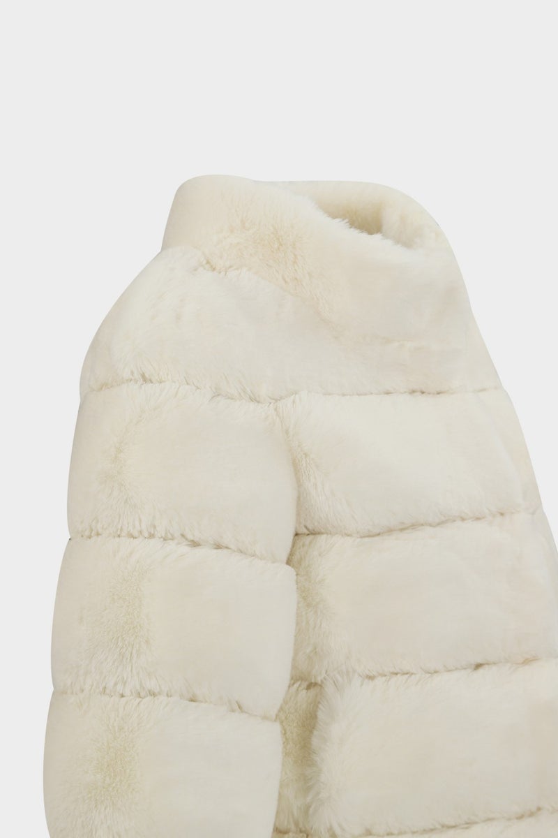 Açelya Okcu Azalea Okcu Premium Stand Collar Women's Rex Faux Fur Jacket  - Image 3