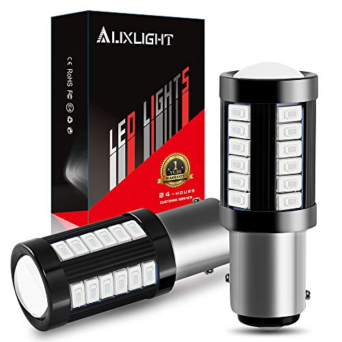 AUXLIGHT مصابيح LED بديلة فائقة السطوع منخفضة الطاقة AUXLIGHT 1157 2057 2357 7528 BAY15D بقوة 1400 لومن للفرامل والإيقاف والإشارة والوميض، أحمر لامع (عبوة من 2)  - Image 1