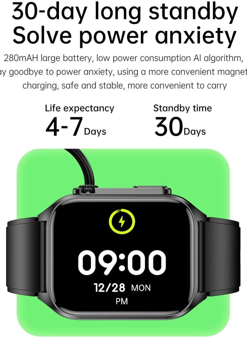 Generic - Blood Glucose Watch,Smart Wearable Glucose Monitor Waterproof - Glucose Monitor Watch for Smartphone, Smart Watch Blood Sugar Monitor for Men and Women - Image 1